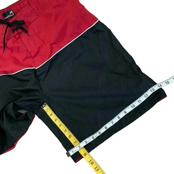 DreamWave Swim Trunks Board Shorts Size L Colorblock Black Red Brief Build In - Picture 13 of 14